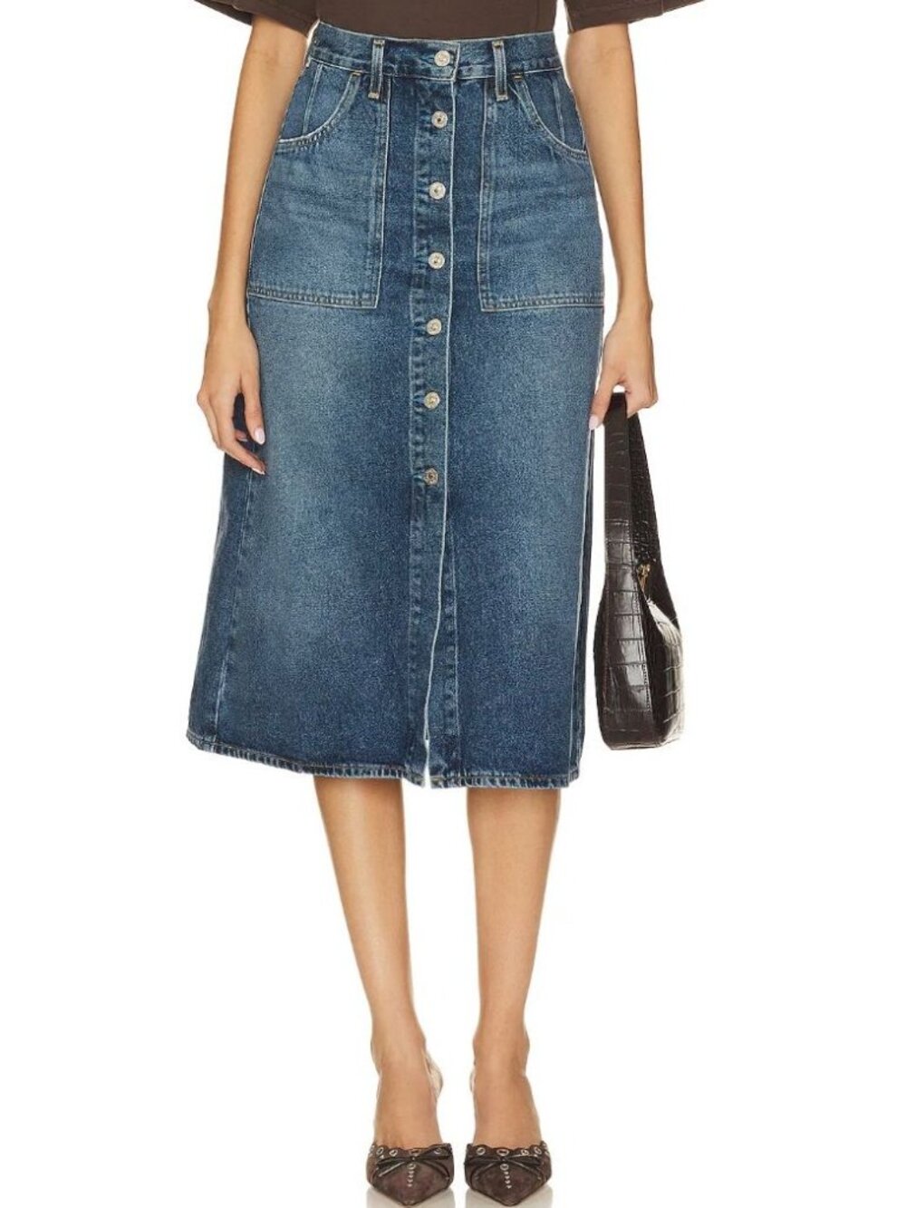 Citizens of Humanity Anouk Denim Midi Skirt First Class-sz 27